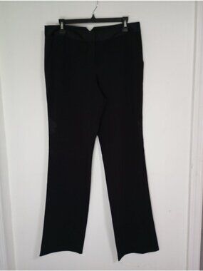 Body By Victoria Straight-Leg Pants Size 8 Floral Accents Side Zipper Black